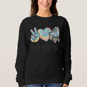 Tie Dye Roller Skating For Teen Girls Peace Love S Sweatshirt