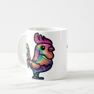 Tie Dye Rooster Coffee Mug