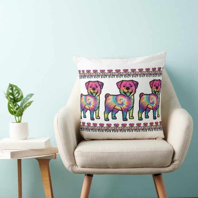 Tie Dye Rottweiler Cushion (Chair)