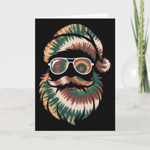Tie Dye Santa Claus Face Xmas Boys Girls Kids Adul Card