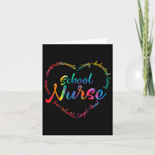Tie Dye School Nurse Heart Word Nursing Nurse Day Card
