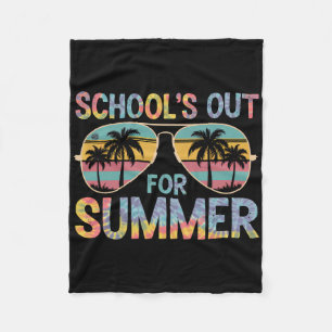 Tie Dye Schools Out For Summer Last Day Of School  Fleece Blanket
