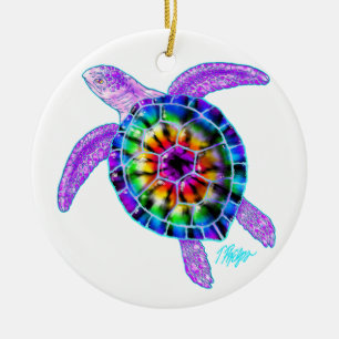 Tie Dye Sea Turtle Ornament