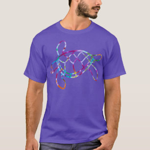 Tie Dye Sea Turtle Outline T-Shirt