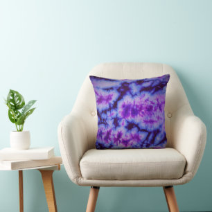 Tie Dye Shades of Purple & Blue Cushion