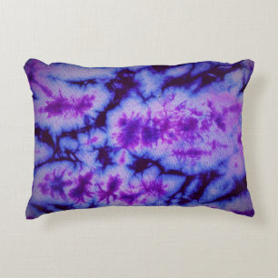Tie Dye Shades of Purple & Blue Decorative Cushion
