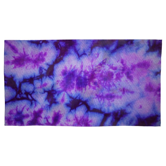 Tie Dye Shades of Purple & Blue Pillowcase (Front)