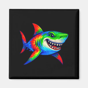Tie-dye Shark Peace Sign Hipe  Magnet