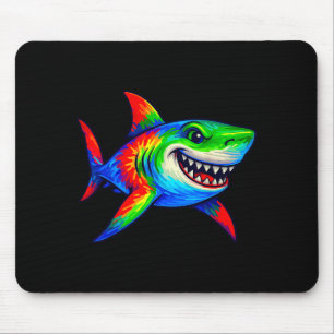 Tie-dye Shark Peace Sign Hipe Mouse Pad