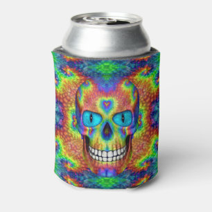 Tie Dye Skull Dead Zombie Undead Can Cooler