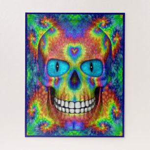 Tie Dye Skull Dead Zombie Undead Jigsaw Puzzle