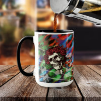 Tie Dye Skull with Roses