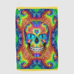 Tie Dye Skull Zombie Dead Undead Golf Towels