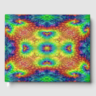Tie Dye Sky Vintage Fractal Kaleidoscope Guest Book