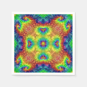 Tie Dye Sky Vintage Fractal Kaleidoscope Napkin