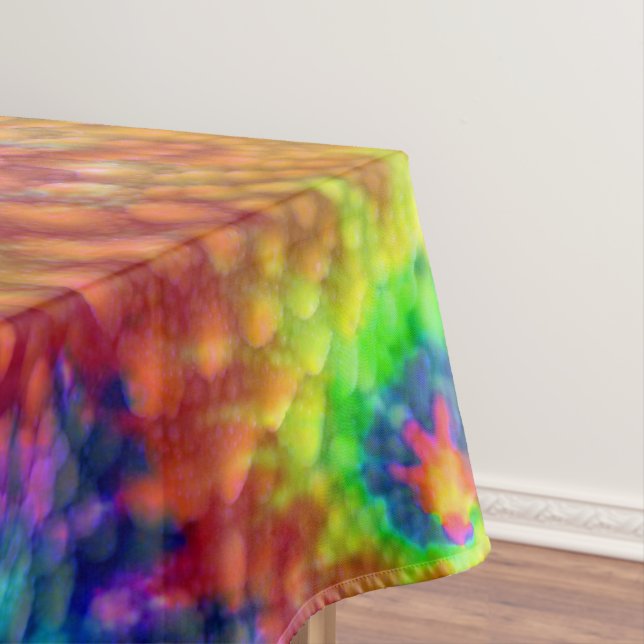 Tie Dye Sky Vintage Fractal Kaleidoscope Tablecloth (In Situ)