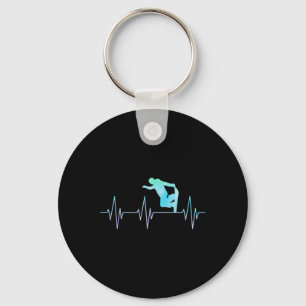 Tie Dye Snowboard Lover Snowboarding Heartbeat Sno Key Ring