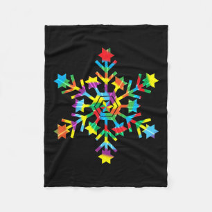 Tie Dye Snowflake Retro Hipe Christmas Holiday Xma Fleece Blanket