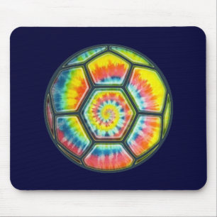 Tie-Dye Soccer Ball Mouse Pad