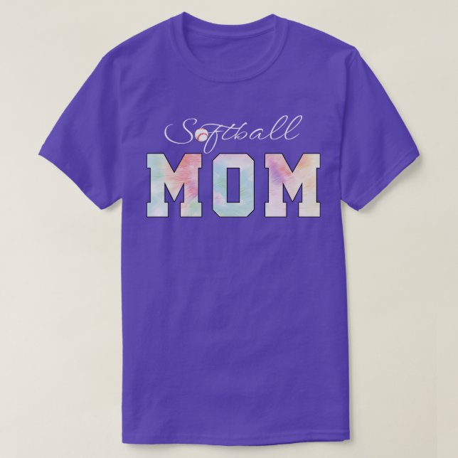 Tie Dye Softball Mum Softball Sport T-Shirt (Design Front)