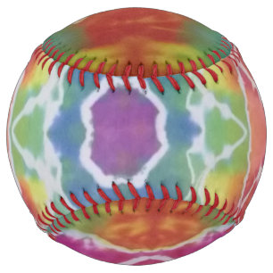 tie dye softball rainbow mandala
