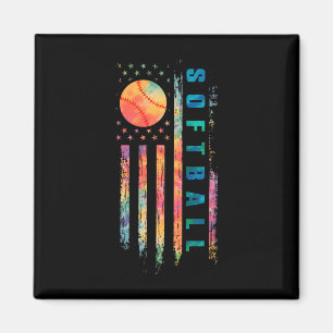 Tie Dye Softball Teen Girls Softball Player Usa Fl Magnet