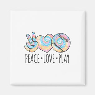 Tie Dye Softll For Teen Girls Peace Love Play Magnet