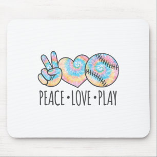 Tie Dye Softll For Teen Girls Peace Love Play Mouse Pad