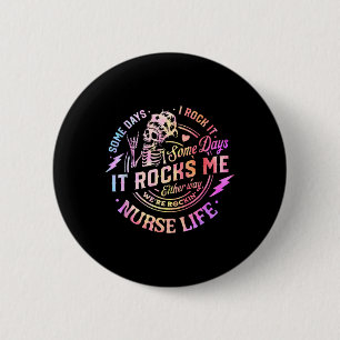 Tie Dye Some Days I Rock It Some Days It Rocks Me 6 Cm Round Badge