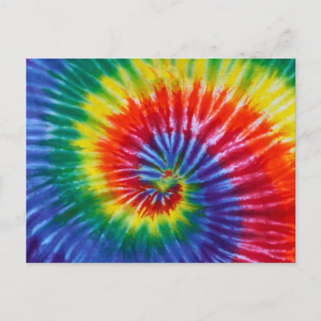 Tie-Dye Spiral Swirl - Rainbow Postcard (Front)