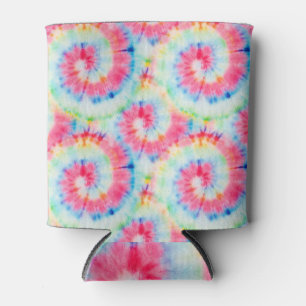 Tie Dye Spiral, watercolor art. Can Cooler