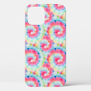 Tie Dye Spiral, watercolor art. iPhone 12 Case