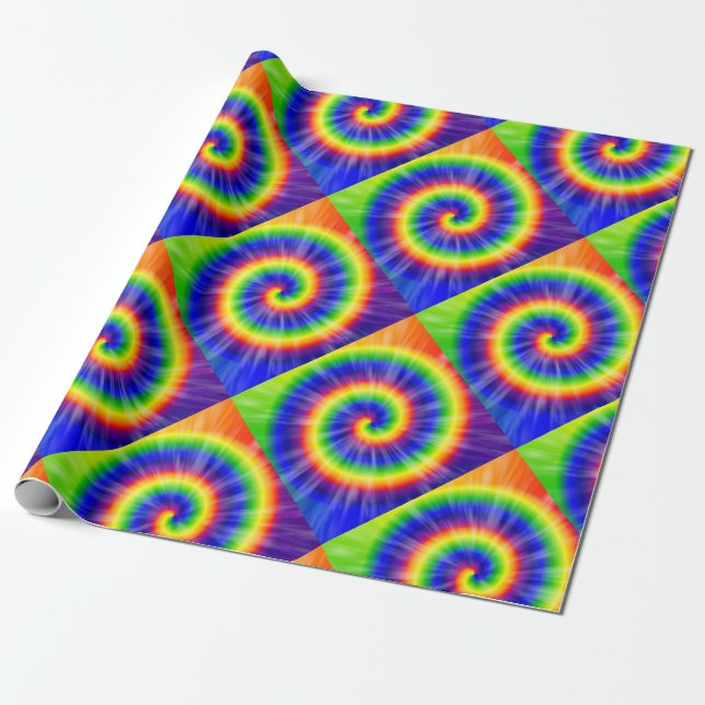 Tie Dye Starburst Wrapping Paper (Unrolled)