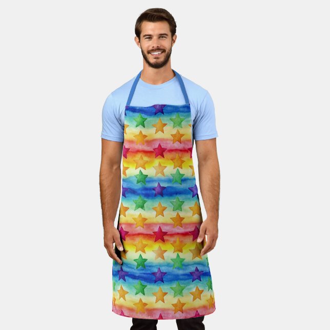 Tie Dye Stars  Apron (Worn)