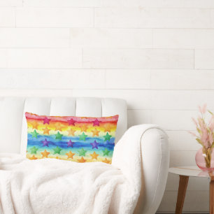Tie Dye Stars Lumbar Cushion
