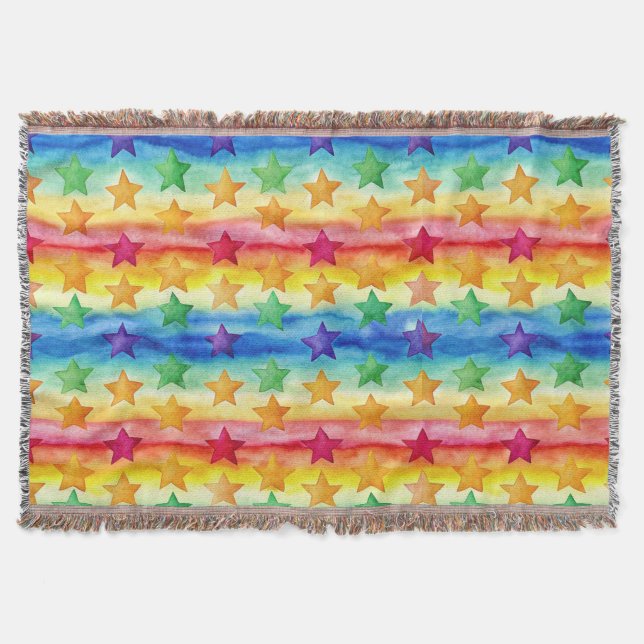 Tie Dye Stars  Throw Blanket (Front)
