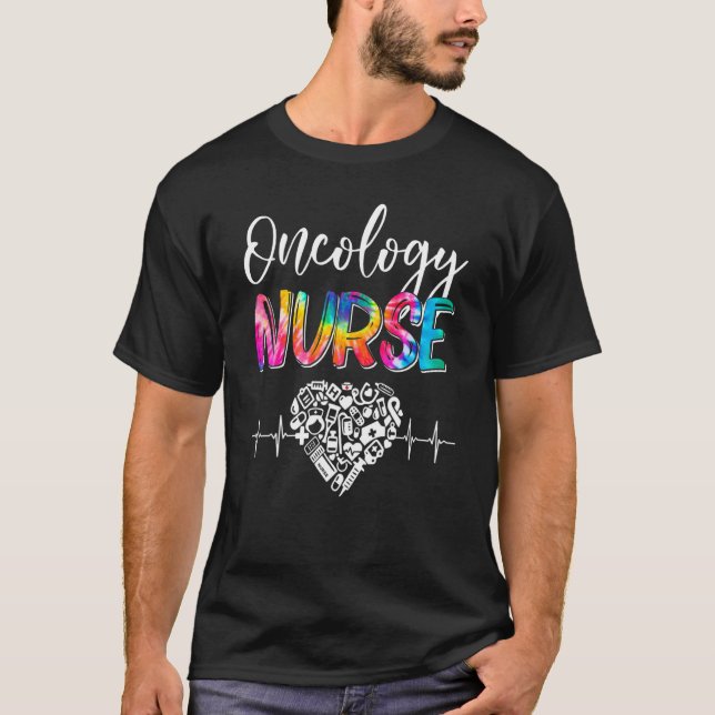 Tie Dye Stethoscope Oncology Nurse Day Nursing Scr T-Shirt (Front)