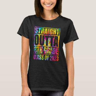 Tie Dye Straight Outta 8th Grade Boy 2023 Graduat T-Shirt