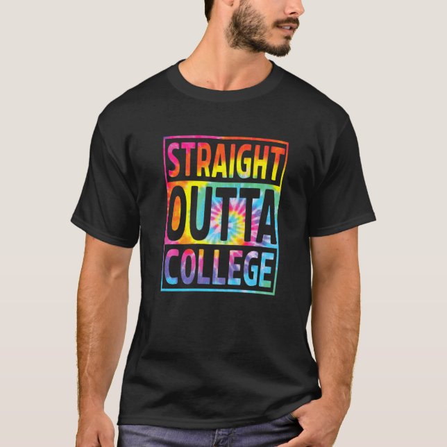 Tie Dye Straight Outta College  Graduation Boys Gi T-Shirt (Front)