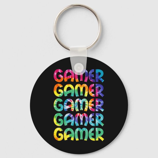 Tie Dye Style Gaming Video Game Men Boys Teens  Key Ring (Front)