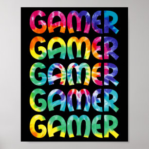 Tie Dye Style Gaming Video Game Men Boys Teens Poster