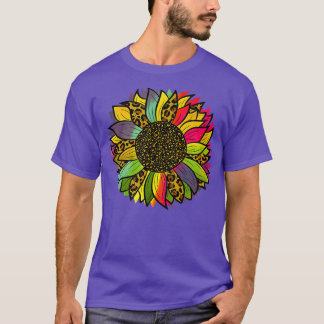Tie Dye Sunflower Leopard Flower Power 60s 70s Hip T-Shirt
