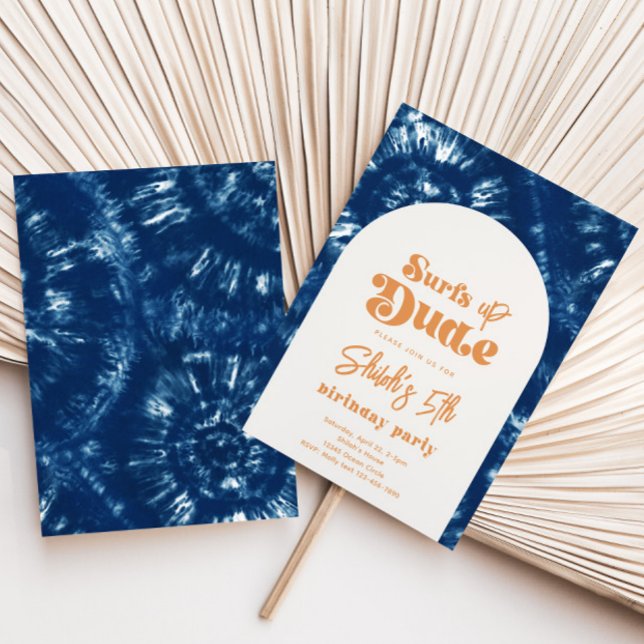 Tie Dye Surf Birthday Invitation | Surf Party (Creator Uploaded)