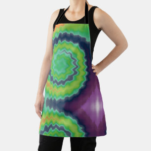 Tie dye swirl funky retro groovy colourful pattern apron