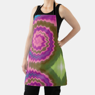 Tie dye swirl funky retro groovy colourful pattern apron