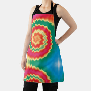 Tie dye swirl funky retro groovy colourful pattern apron