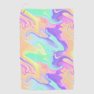 Tie Dye Swirl Marble Retro Groovy Golf Towel