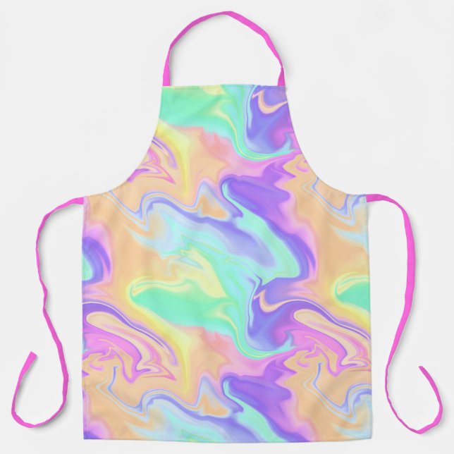 Tie Dye Swirl Pastel Groovy Apron (Front)