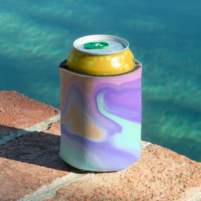 Tie Dye Swirl Pastel Groovy Can Cooler (In Situ Pool)