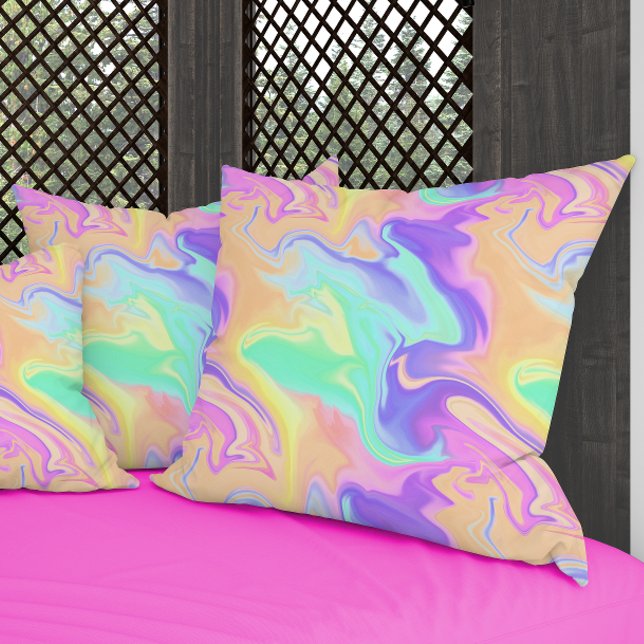 Tie Dye Swirl Pastel Groovy Cushion (Creator Uploaded)